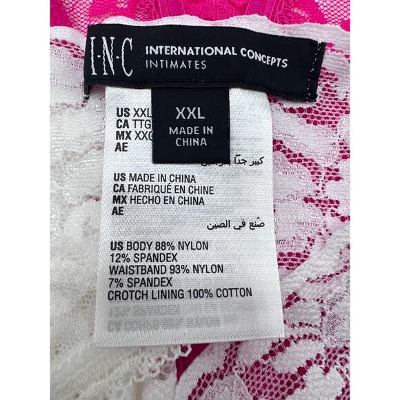 INC International Concepts Lace Trim Thong Panties Multicolor 3 Pack XXL 2XL New - Picture 4 of 6